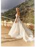 Strapless Sweetheart Neck Ivory Lace Tulle Sparkly Wedding Dress